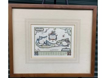 Hand Tinted In Watercolor Early Map - Guiljelm Blaeuw - 11x13 Framed