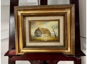 Signed Watercolor Of Barn - 5x7