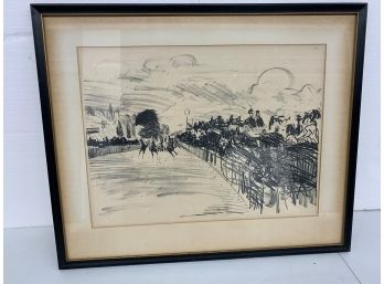 MFA Boston , Lithograph By Edouard Manet  - The Races At Longchamps - 1864