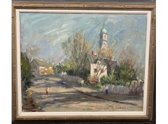 Oil On Canvas Of Jewett St. Rockport Signed A. Ruben - 23x29