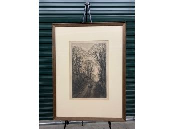 Etching Signed Fred Slocombe 1872 - 10x15 - 19.5x26 Framed