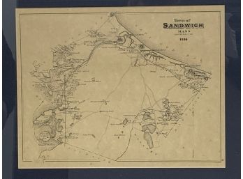 1880 Town Of Sandwich Mass Map.