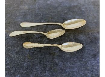 3 Sterling Spoons.  2.9 Troy Ounces