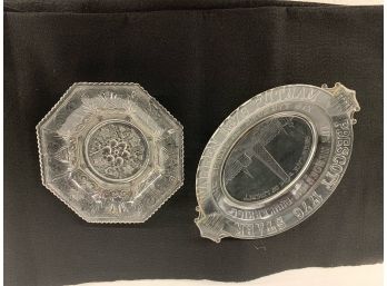 Bunker Hill Ceremonial Glass Plate  And A Sandwich Glass Dish