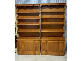 Pair Of Pine Homemade Bookcases