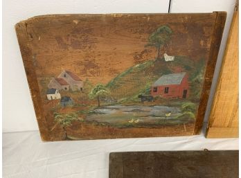3 Breadboards ,  Country Painted Scene On One