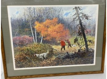 Signed Hunting Scene Print - John P Cowan