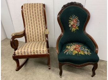 Parlor Chair And Lincoln Rocker
