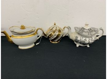 3 Vintage Teapots See Pictures For Condition