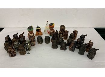 Lot Of Vintage Tourist Salt And Pepper Shakers
