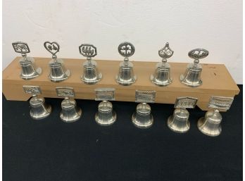 12 Days Of Christmas Pewter Bells Marked London