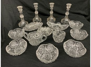 Lot Of Clear Cut And Pattern Glass