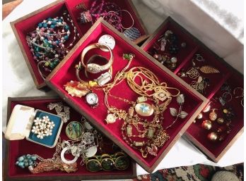 Costume Jewelry Lot With Box