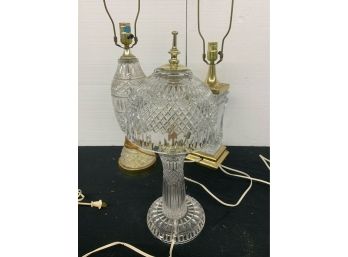 3 Crystal Clear Glass Lamps
