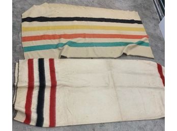 2 Wool Blankets - Hudson Bay Style - See Photos For Condition