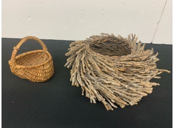 Nicely Crafted Birds-nest Basket And A Small Buttocks Basket -