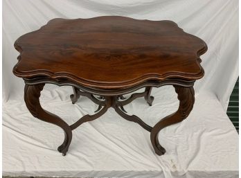1880s Turtle Top Mahogany Center Table 27x36