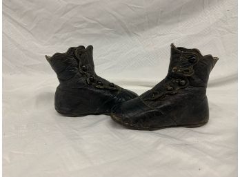 Early Pair Of Leather Childs Shoes