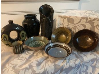 Lot Of Studio Pottery Some Signed