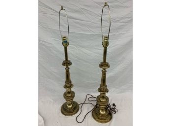 Pr Brass Stiffel Lamps