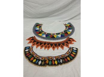 3 Native American Style Beaded Necklaces