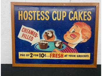 Large Hostess Cup Cakes Framed Cardboard Sign.  35x46