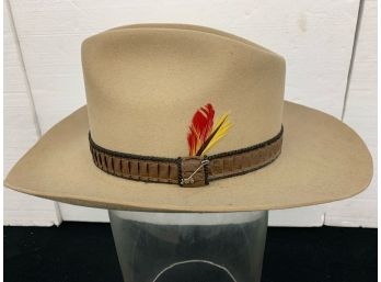 Stetson Hat With Rustic Hat Rack