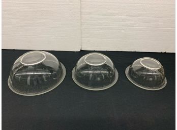 Set Of 3 Pyrex Clear Bowls