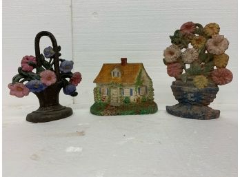 3 Doorstops One Cottage And 2 Floral