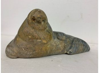 Large Stone Carving Of Walrus.  As Is  - 14 Inches