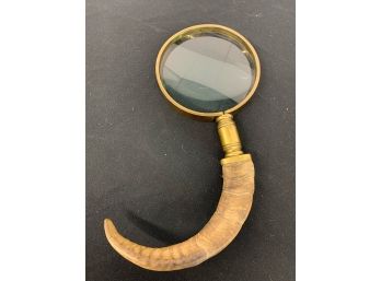 Large Magnifying Glass With Horn Like Handle