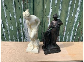 2 Composition Figurines. 17 Inches And 15 Inches