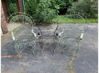 Pair Of Peacock Chairs And A Peacock Rocker. 49x35