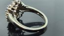 14k White Gold Plated Sterling Silver Tanzanite Diamond Ring