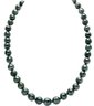 Sterling Silver 8-10mm Dark Tahitian South Sea Baroque Pearl Necklace 18 Inches