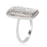Natural Diamond Cocktail Ring In Platinum Over Sterling Silver 1.00 Ctw