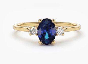 Ferkos 14k Sapphire Diamond Ring Size 7