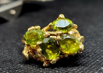 14k Antique Peridot Ring Size 11.25 Weighs 11.65 Grams