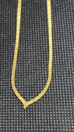 14k 16 Inch Etched Chevron Necklace 2.45g Broken Clasp
