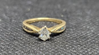 14k .35 Teardrop Diamond Ring