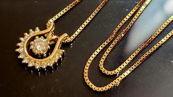14k .50 Carat Equestrian Diamond Necklace 16 Inches