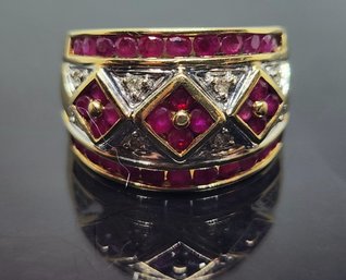 Alwan Vahan 14k 1.75 Carat  Ruby And Diamond Band Size