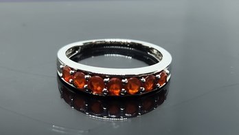 Sterling Silver 925 Red Stone Ring Size 9.25