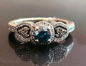 Le Vian 14k White Gold .72 Blue Diamond Ring