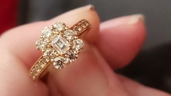 18k Yellow Gold 1.00 Carat Diamond Ring Size 5