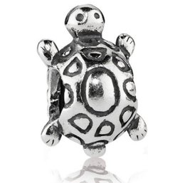 Sterling Pandora Happy Turtle Charm Bead Sterling Silver #790158 Retired
