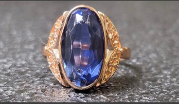 Soviet Russia 14k Rose Gold Color Change Sapphire Ring Size 6.25