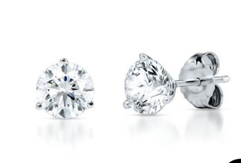 3/4 Ct. Tw. Diamond 3-Prong Stud Earrings In 14K White Gold
