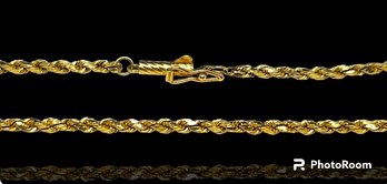 14k Twisted Rope Bracelet 7 Inches 1.65 Grams