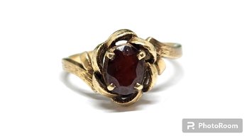 Art Nouveau Edwardian 14k Garnet Ring Size 9.5